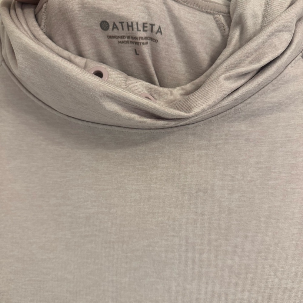 Athleta Uptempo Hoodie Pink Purple Size Large Heathered Athleisure Pullover - Picture 3 of 4